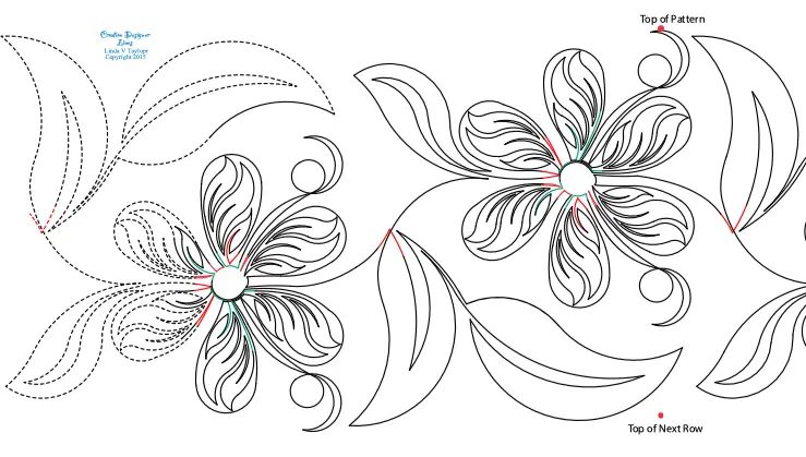 243 Leafy Flower Pantograph by Linda V. Taylor