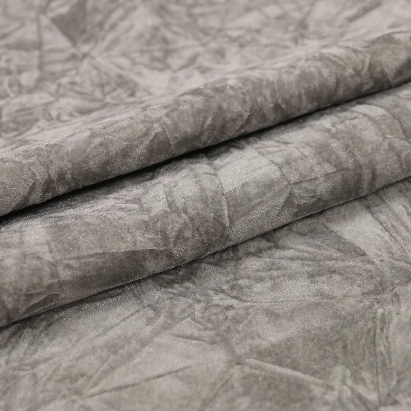 Silver Gray Crushed Velvet Flocking Fabric