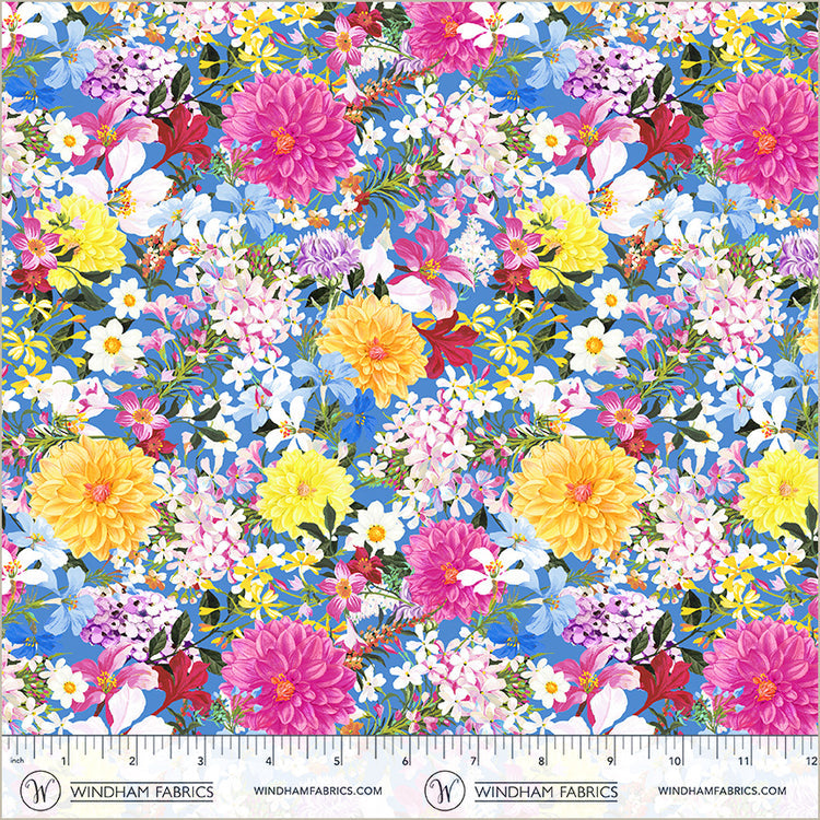 Sky Wildflower Pickings Midnight Blooms Cotton 44"/45" Fabric Per Yard
