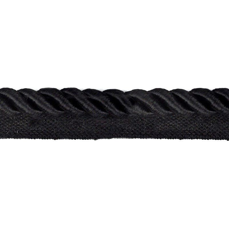 Softer Collection - 3/8" Width Cord with Lip (50 Yard Roll) - BC-1012-02 Black