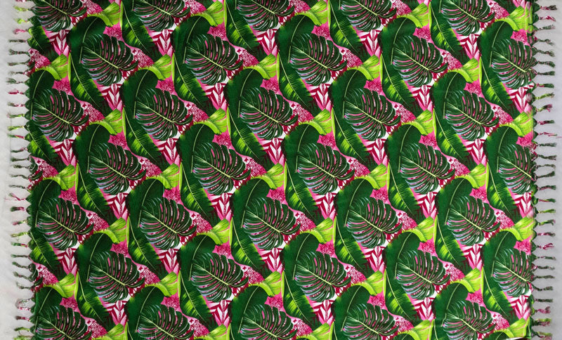 Split Leaf Banana Leaf Sarong with Fringes | Islands Fabric