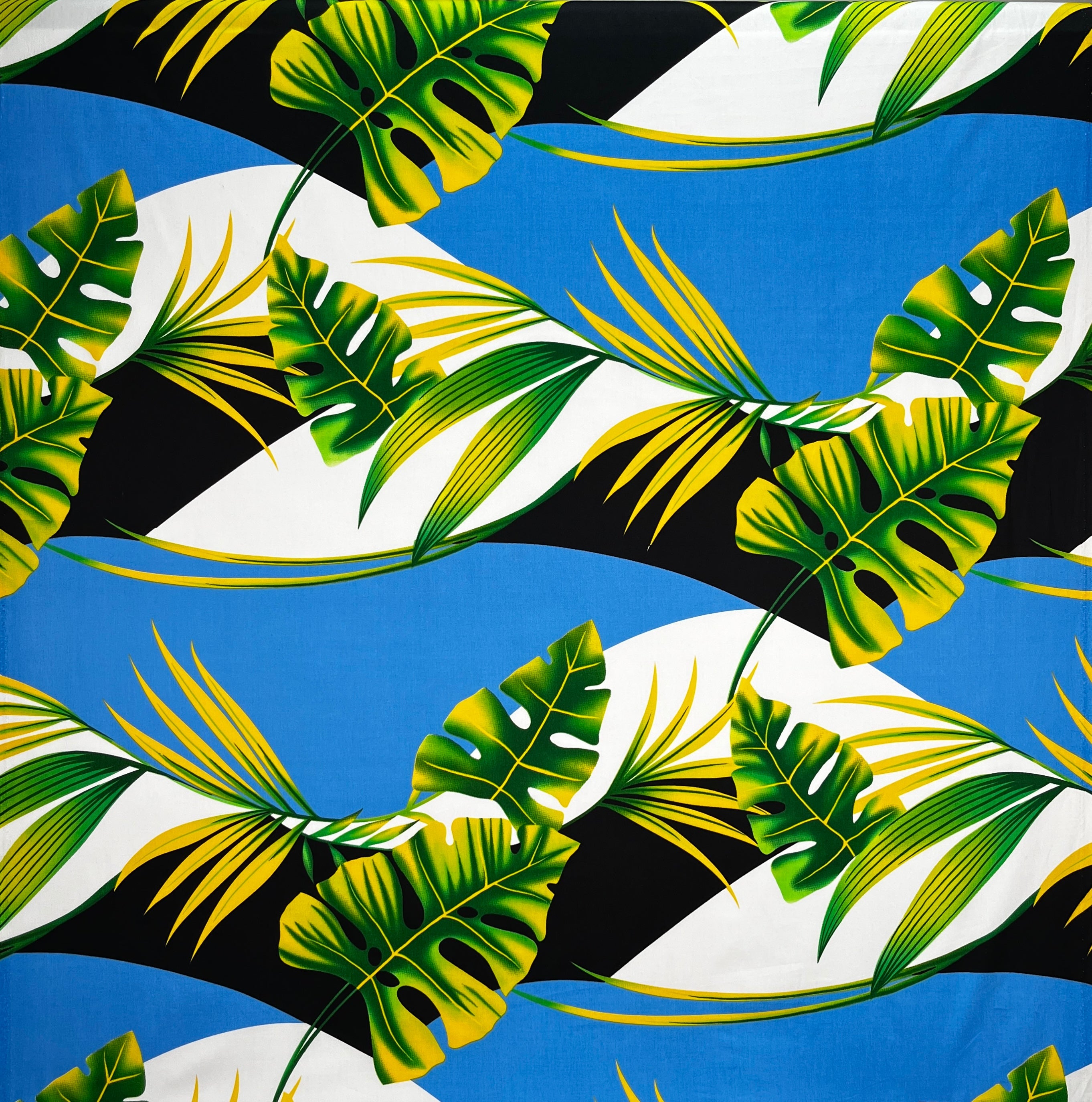 Split Leaf & Palm Cotton Poplin Fabric | Islands Fabric