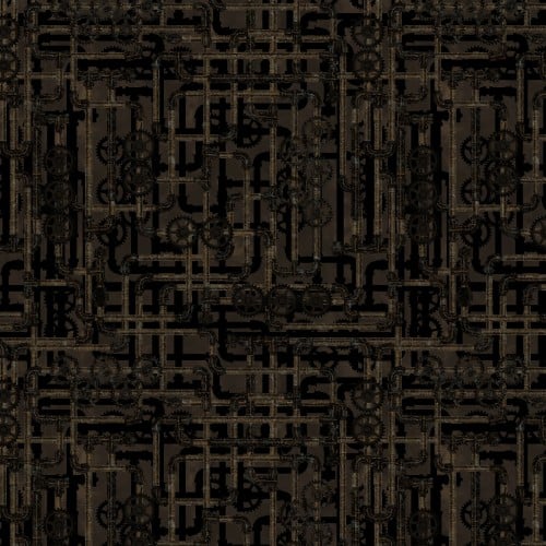 Steampunk Menagerie Brown Pipes Cotton 44"/45" Fabric Per Yard