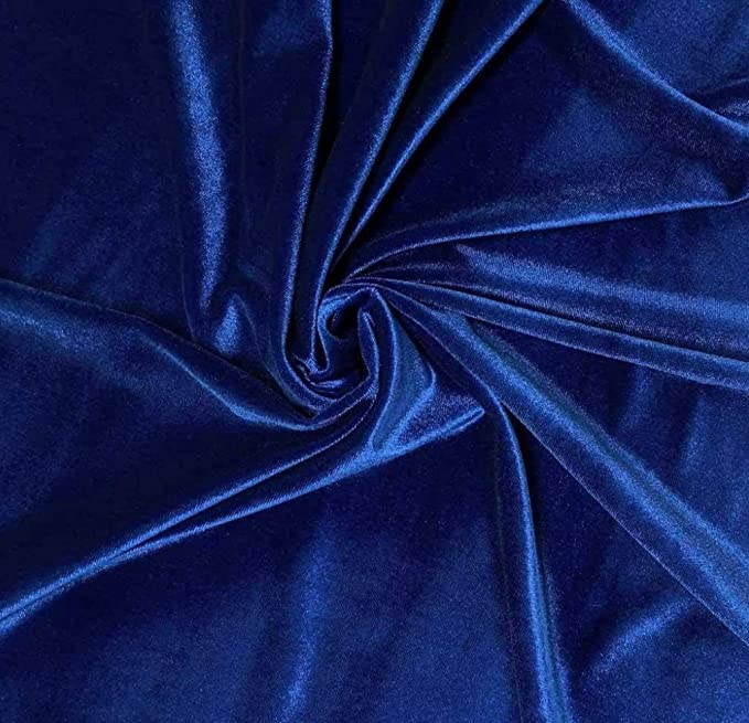 Stretch Velvet Fabric by the Yard – Royal Blue | 280gsm | 58/60” Wide
