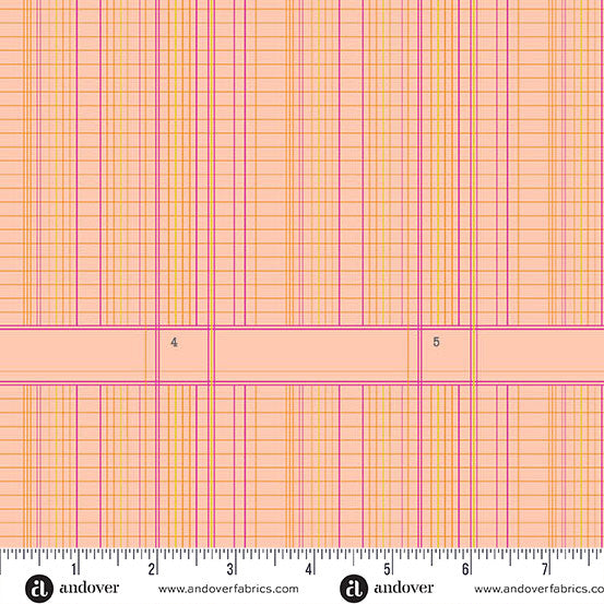 Sun Print 2026 Ledger Tangerine Cotton 44"/45" Fabric Per Yard
