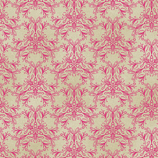 Swarm Pink/Sand Ground Works Cotton 44"/45" Fabric Per Yard