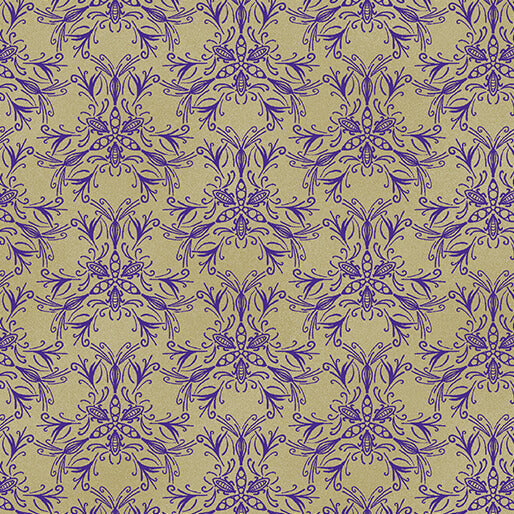 Swarm Purple/Chino Ground Works Cotton 44"/45" Fabric Per Yard
