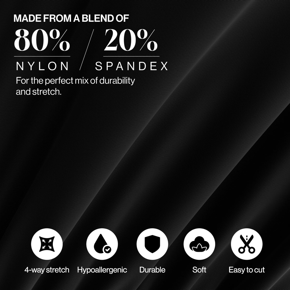 Nylon Spandex Matte Tricot Fabric 230 GSM White | 4 Way Stretch