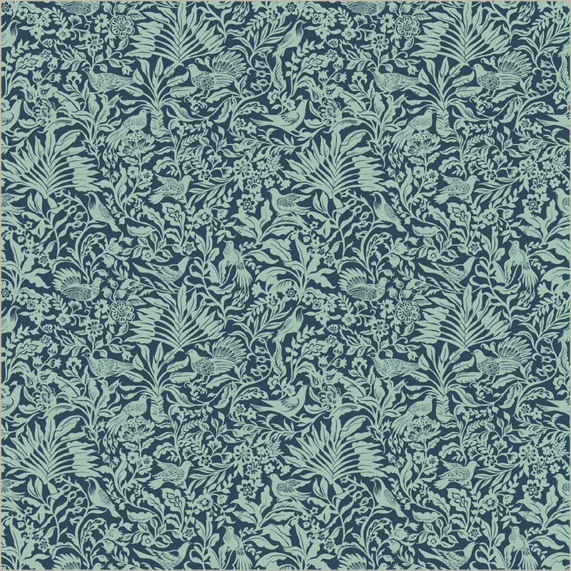 Tapestry Aviary Prussian Mint Cotton 43”/44” Fabric Per Yard