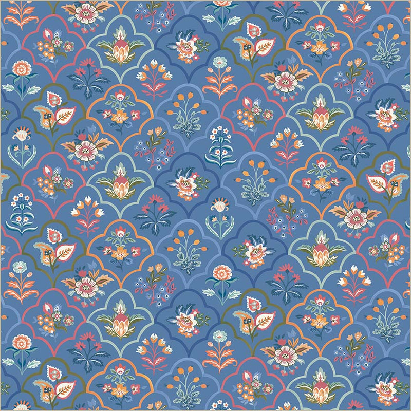 Tapestry Botanica Powder Blue Cotton 43/44 Fabric Per Yard