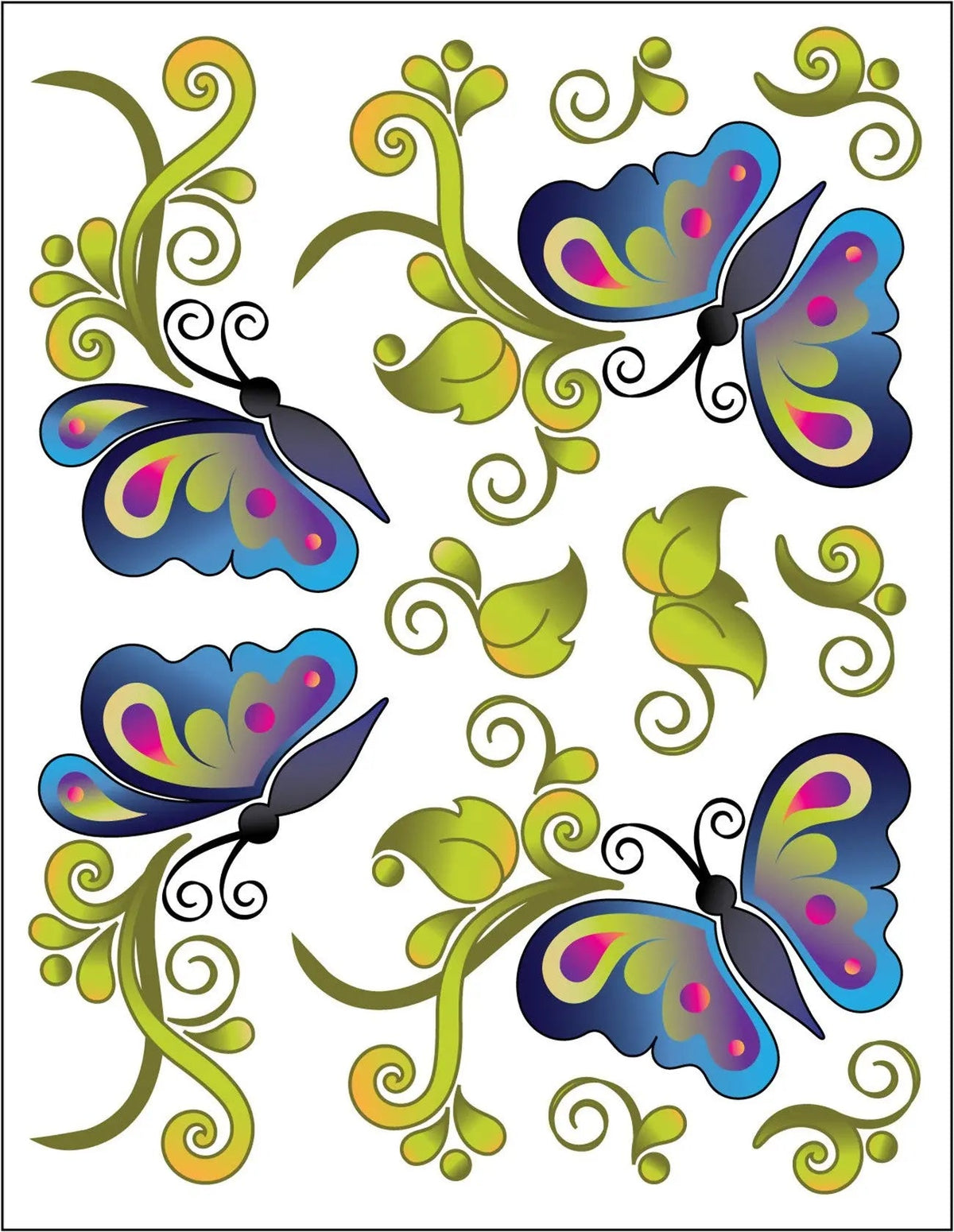 Tattoo Elementz Decal Butterfly Bliss (Printed On Clear)