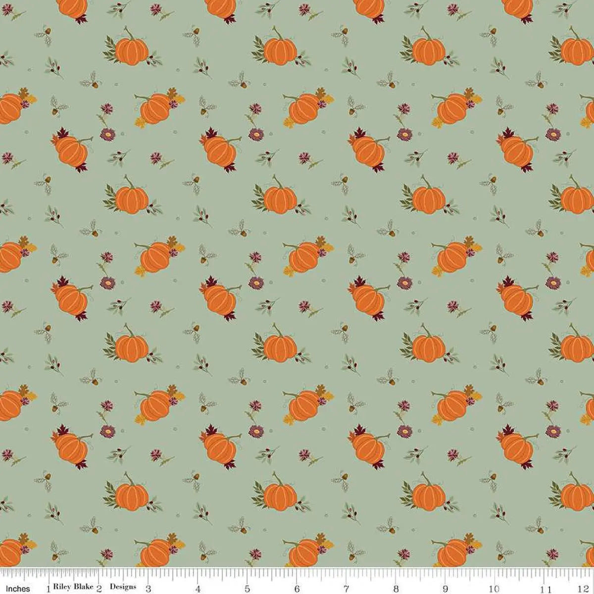 The Awe of Autumn Pumpkins Hazy 43"/44" Fabric Per Yard