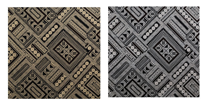 Traditional Polynesian Geometric Design Cotton Light Barkcloth Fabric | Islands Fabric