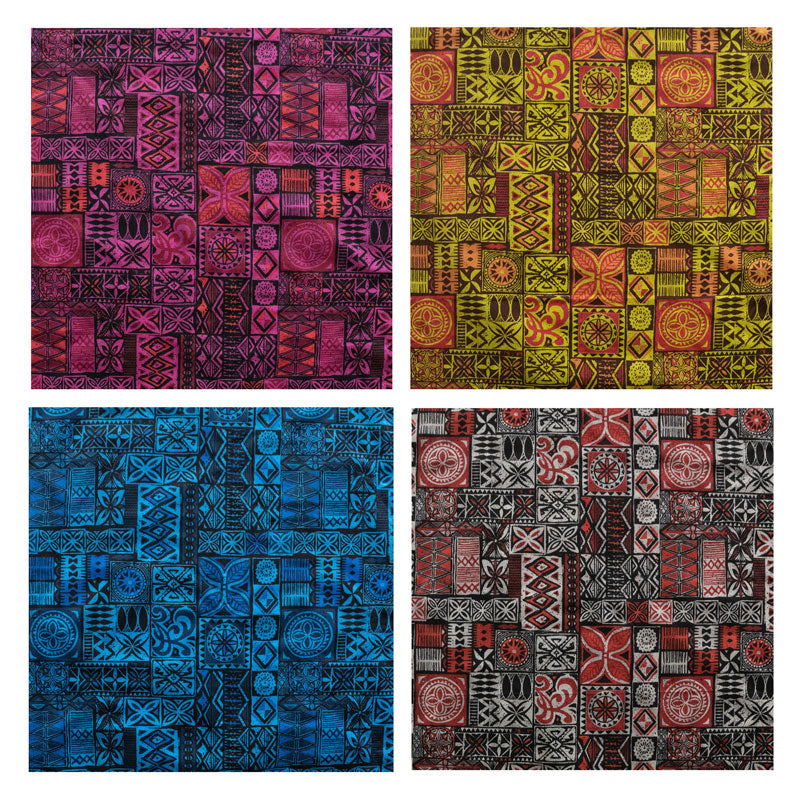 Traditional Polynesian Tapa design Polyester Fabric # 1 | Islands Fabric