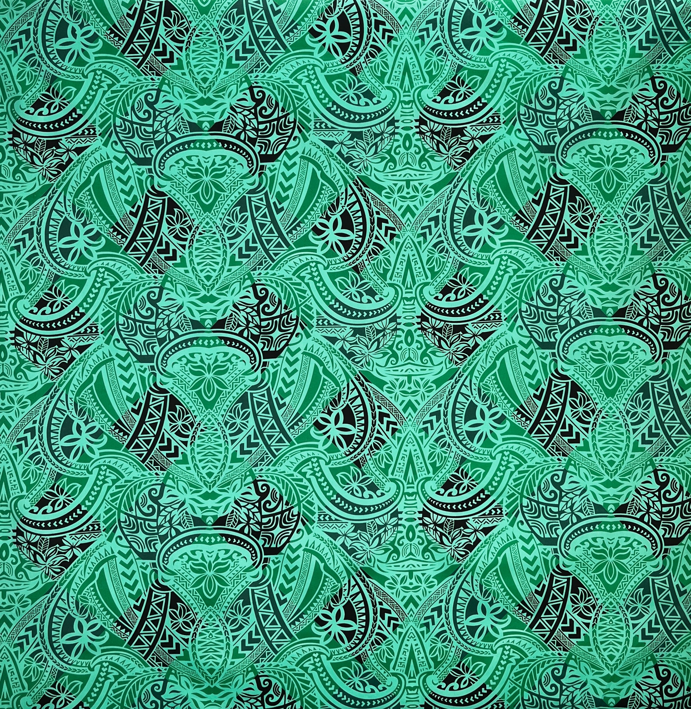 Traditional Polynesian Tattoo All Over design Polyester Fabric | Islands Fabric