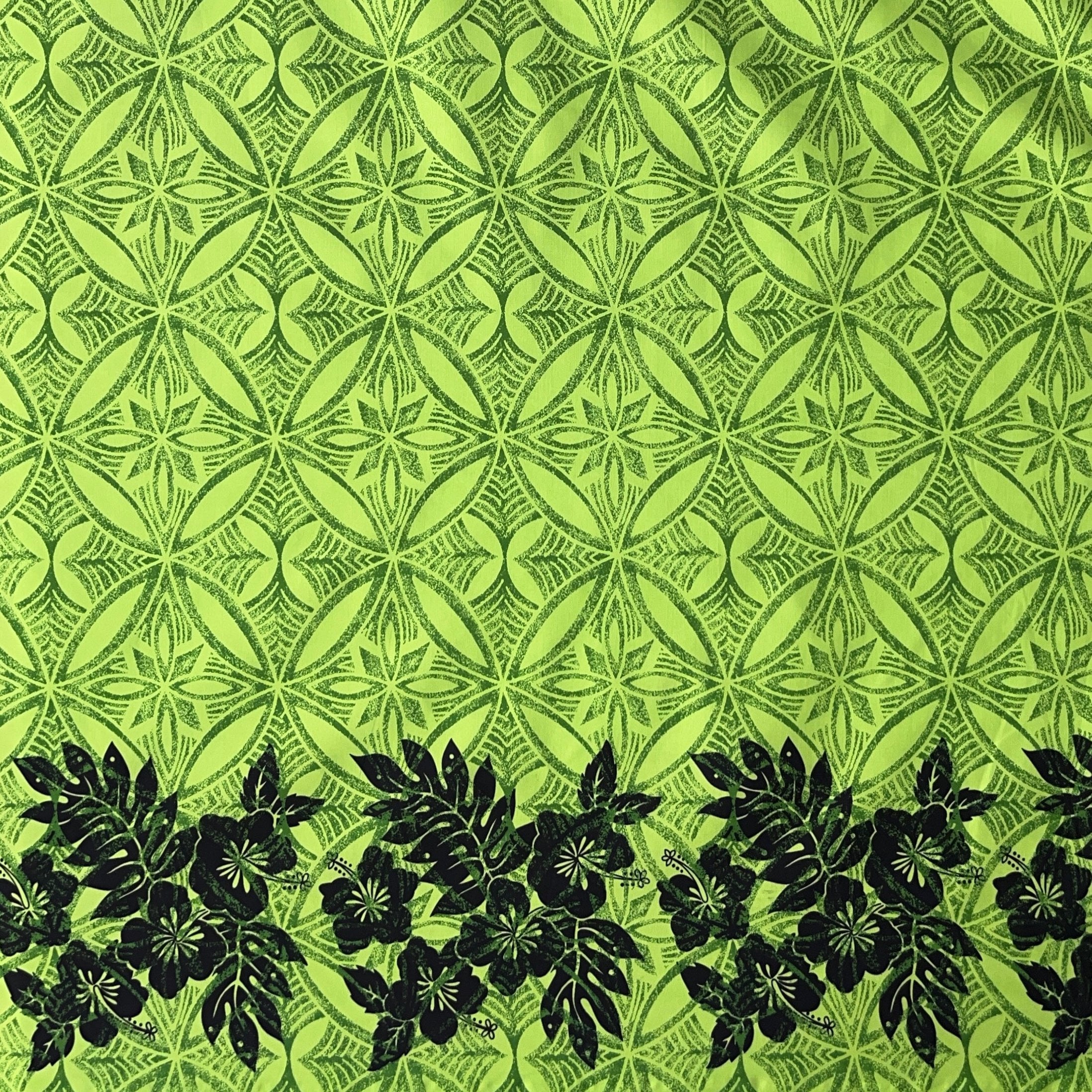 Tropical Floral Border Polyester Fabric | Islands Fabric