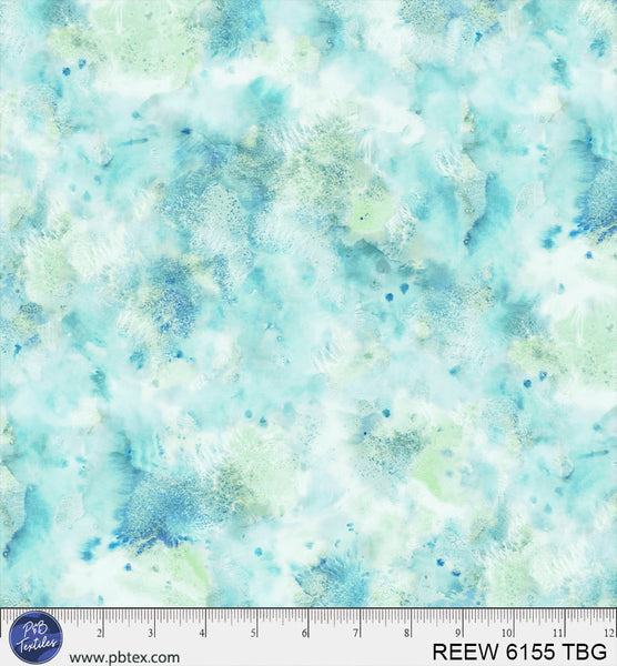 Turquoise Underwater Reef 108" REEW-6155-TBG Cotton Wideback Fabric Per Yard