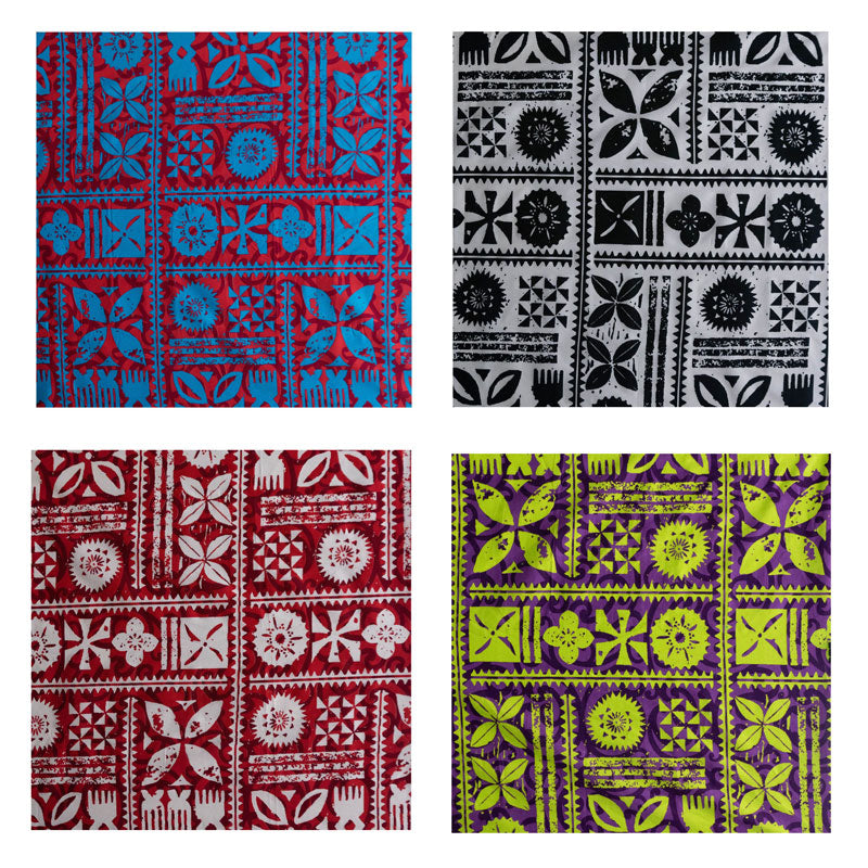 Traditional Polynesian Tapa Design Fabric | Cotton