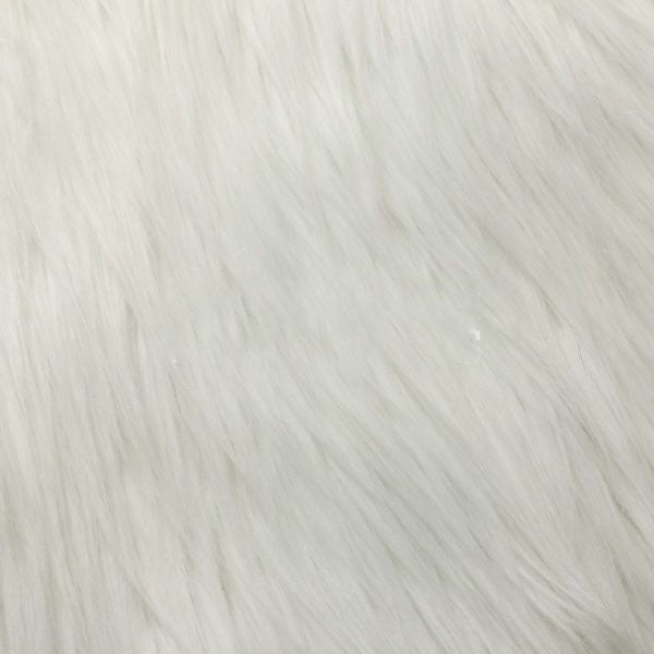 White Luxury Long Pile Shaggy Faux Fur Fabric