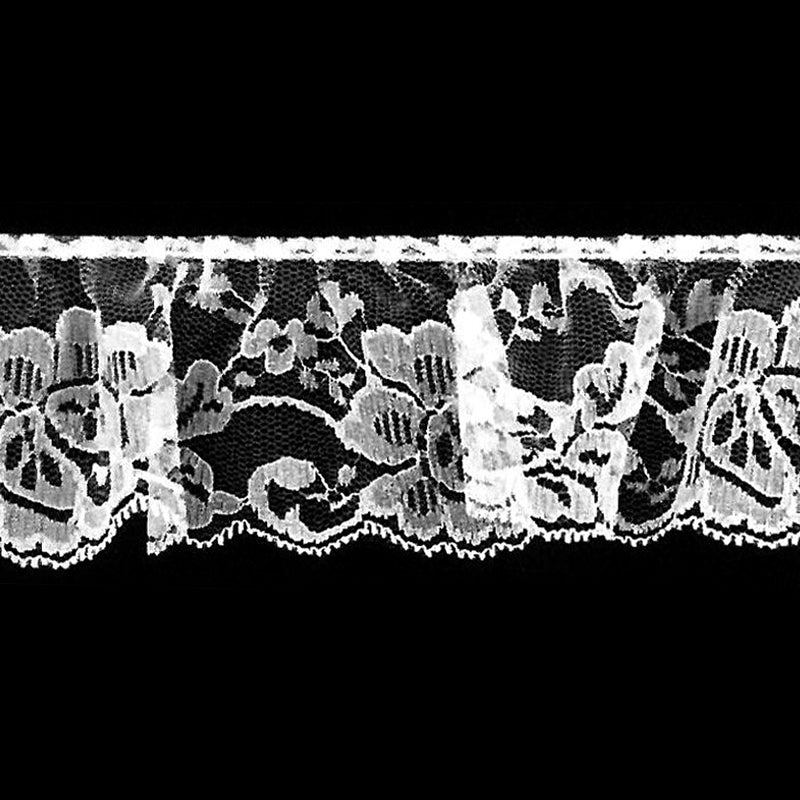 White Gathered Lace - 2 3/4" Width (40 Yard Roll) - BL-8018