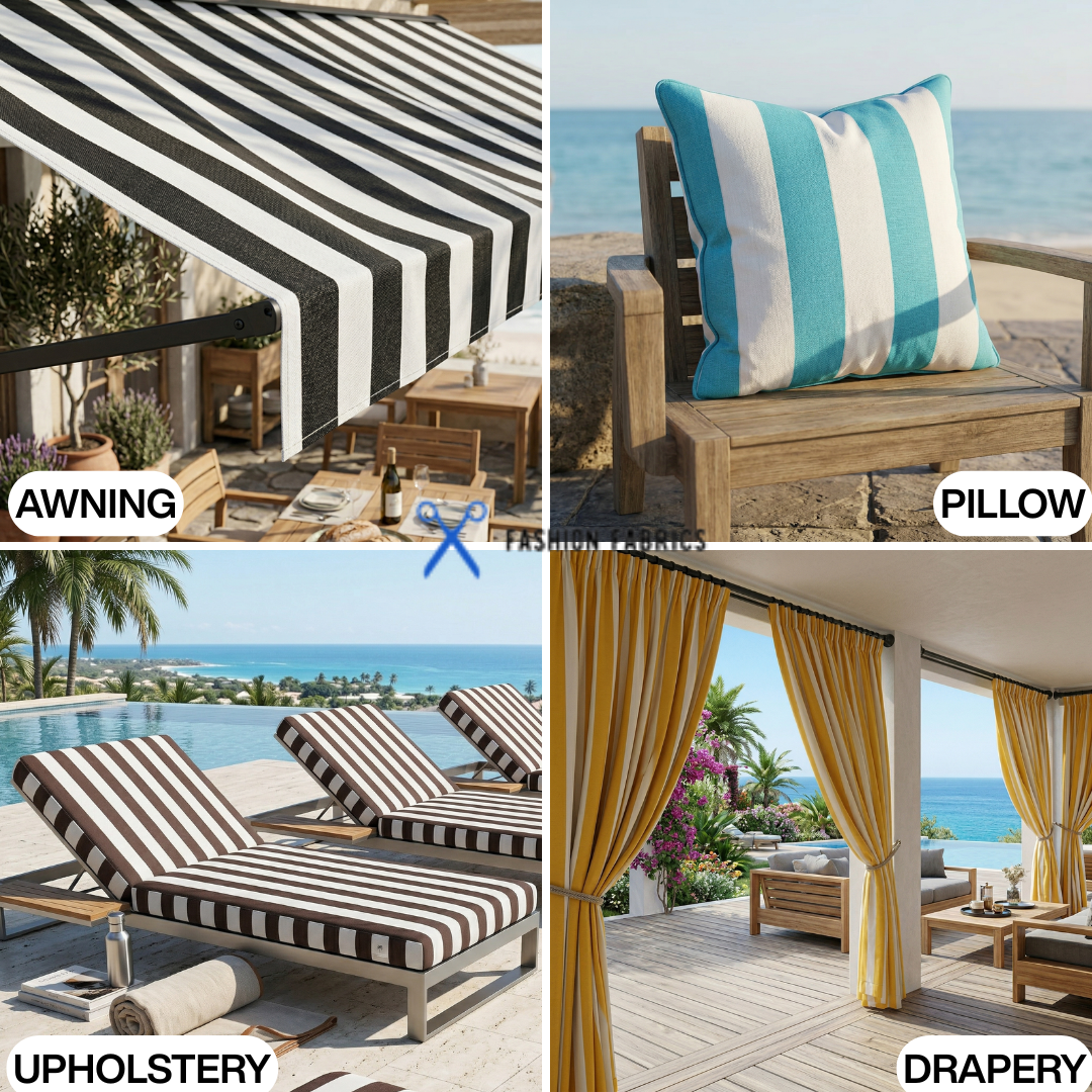 3" Stripe Solution Acrylic Dye Outdoor Fabric