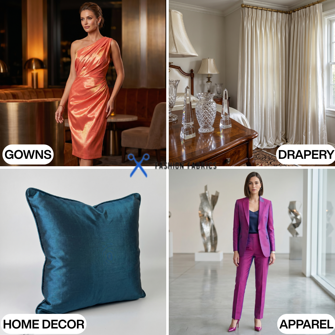 Liquid Reflective Dupioni Faux Silk Fabric