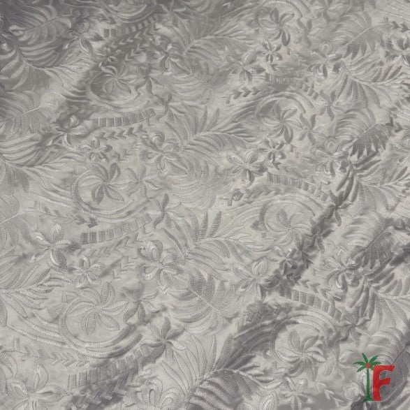 White Island Floral Bloom Bridal Embroidery Polyester Fabric | Islands Fabric