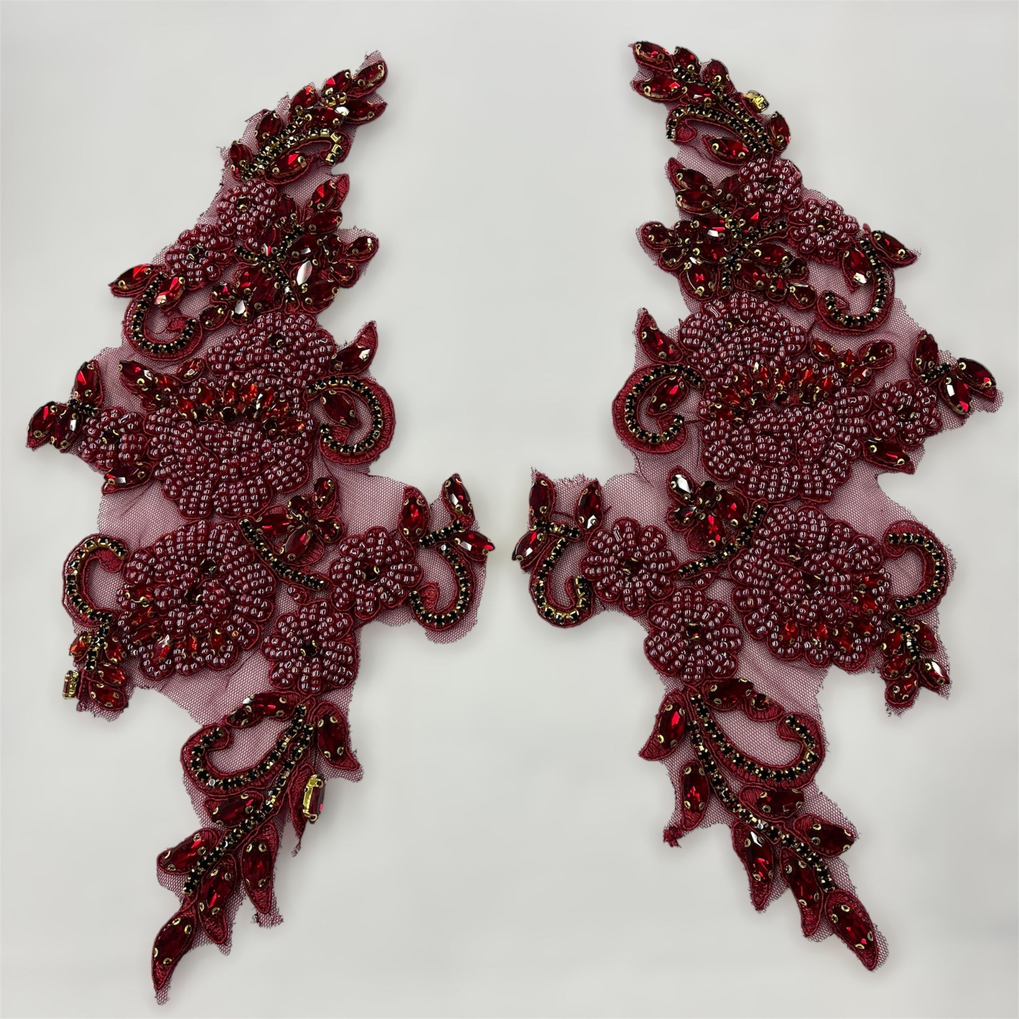 Crystal Rhinestone Applique Embroidered on 100% Polyester | Lace USA - GD-R805