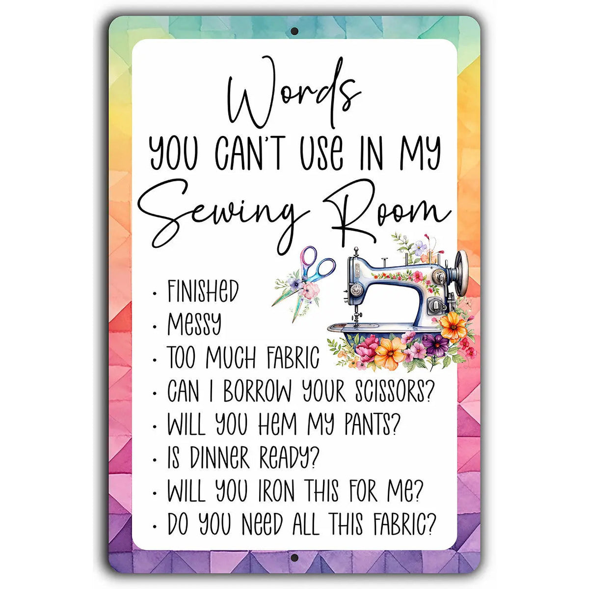 Words You Can't Use 12in x 18in  Aluminum Sign