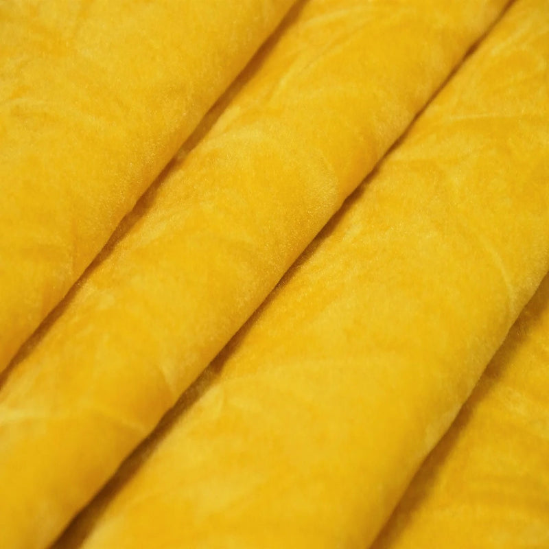 Yellow Crushed Velvet Flocking Fabric