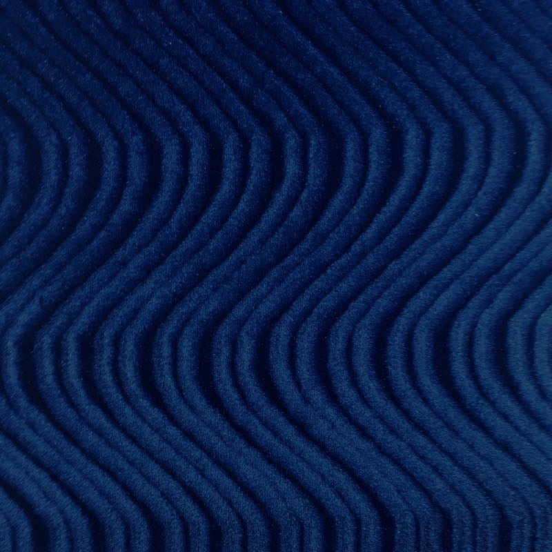 Navy Swirl Velvet Flocking Fabric