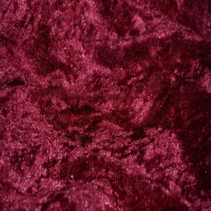 Burgundy Panne Crush Stretch Velvet Fabric