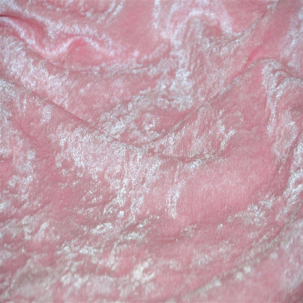 Pink Panne Crush Stretch Velvet Fabric