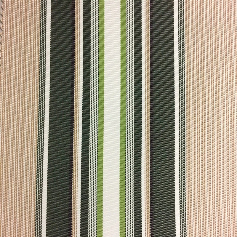 Green Multi Color Striped Oak 100% Waterproof Outdoor Canvas Patio Fabric