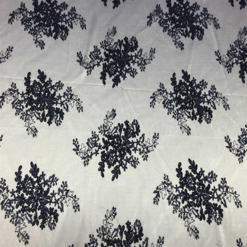 Oswald Floral Embroidered Lace Fabric