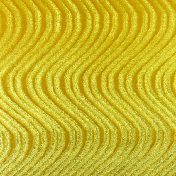 Yellow Swirl Velvet Flocking Fabric