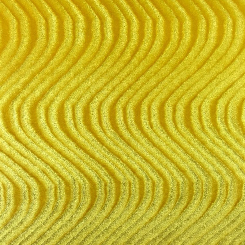 Yellow Swirl Velvet Flocking Fabric