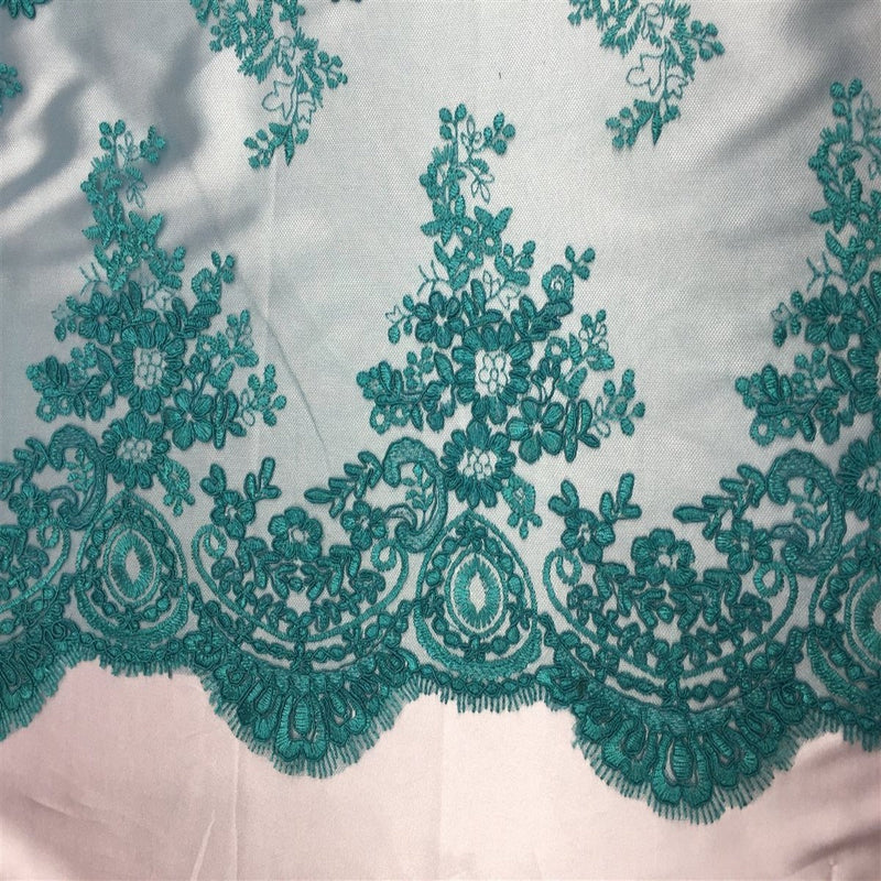 Oswald Floral Embroidered Lace Fabric