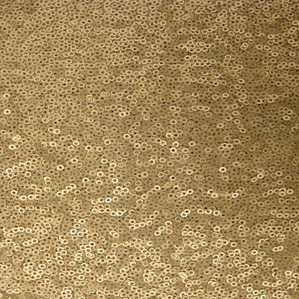 Matte Gold Mini Disc All Over Sequin Nylon Mesh Fabric