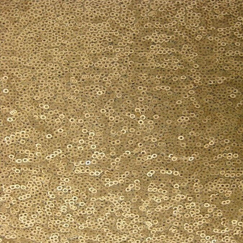 Matte Gold Mini Disc All Over Sequin Nylon Mesh Fabric