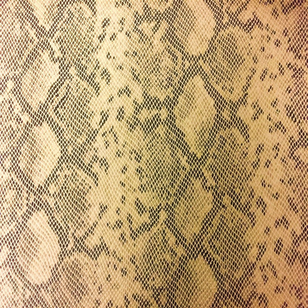 Beige Matte Python Snake Skin Vinyl Fabric