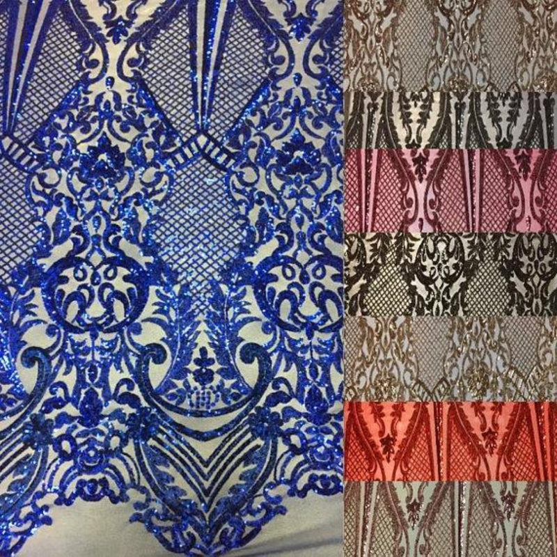 Royal Blue Chantal Deluxe Sequins Lace Fabric