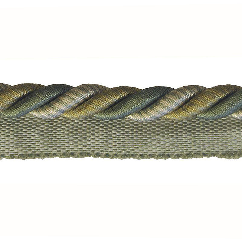 Milante Collection - 3/8" CORD WITH LIP (50 Yard Roll) - BC-1023-33/82 Turquoise and Taupe