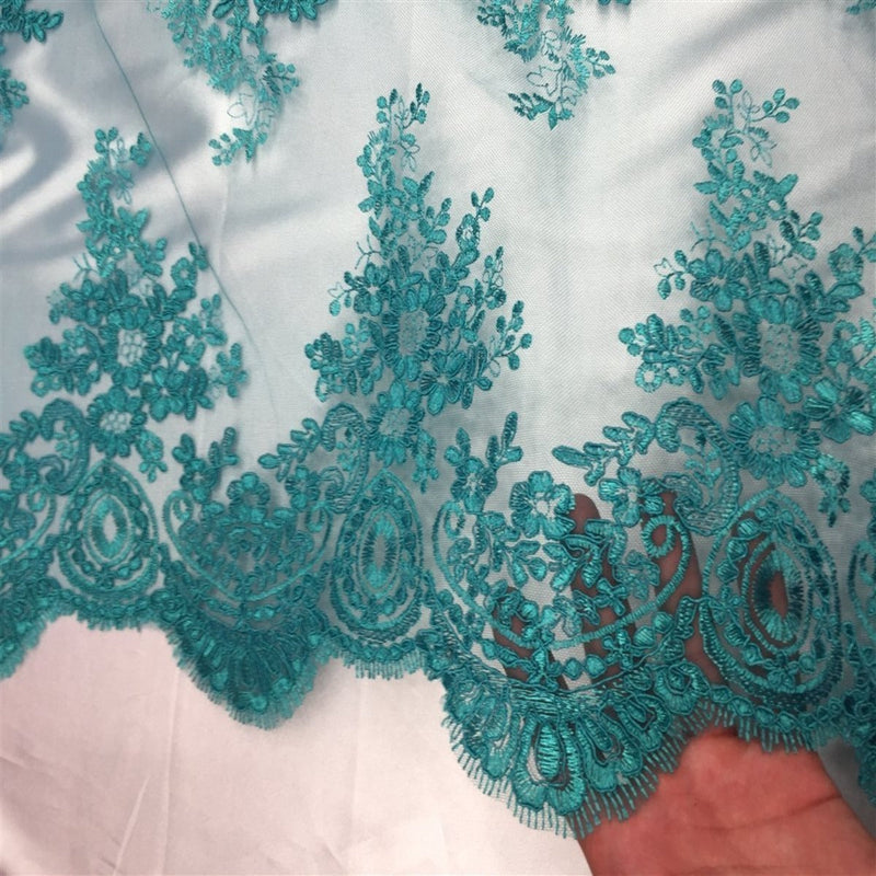 Oswald Floral Embroidered Lace Fabric