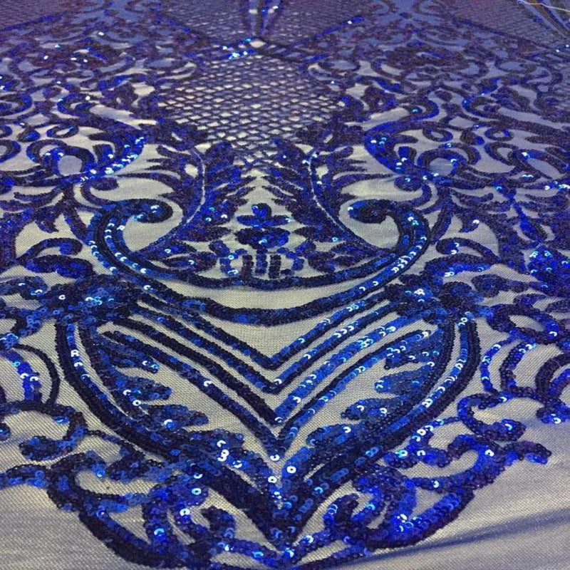 Royal Blue Chantal Deluxe Sequins Lace Fabric