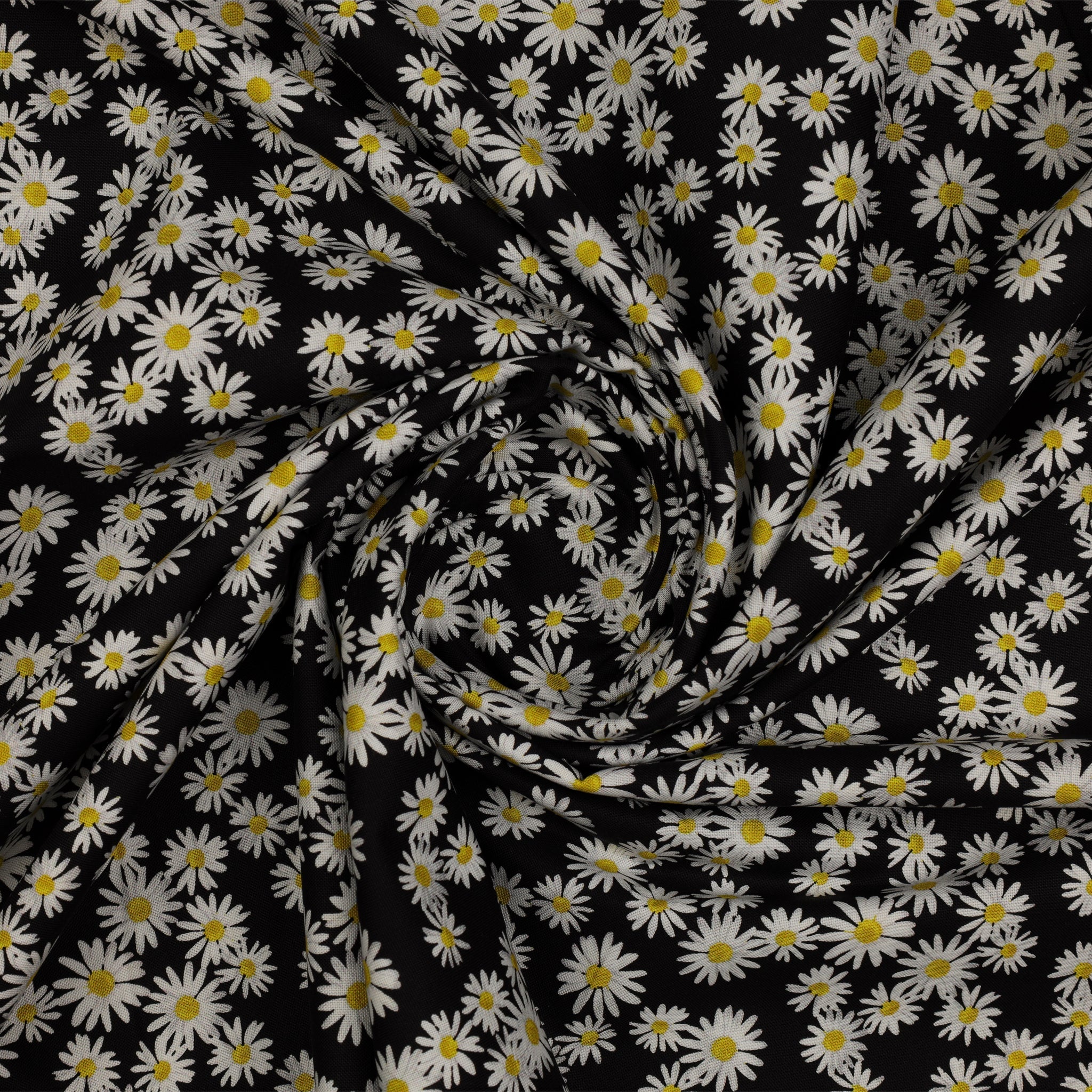 Daisy Dance 108" Wide Quilt Backing - Black