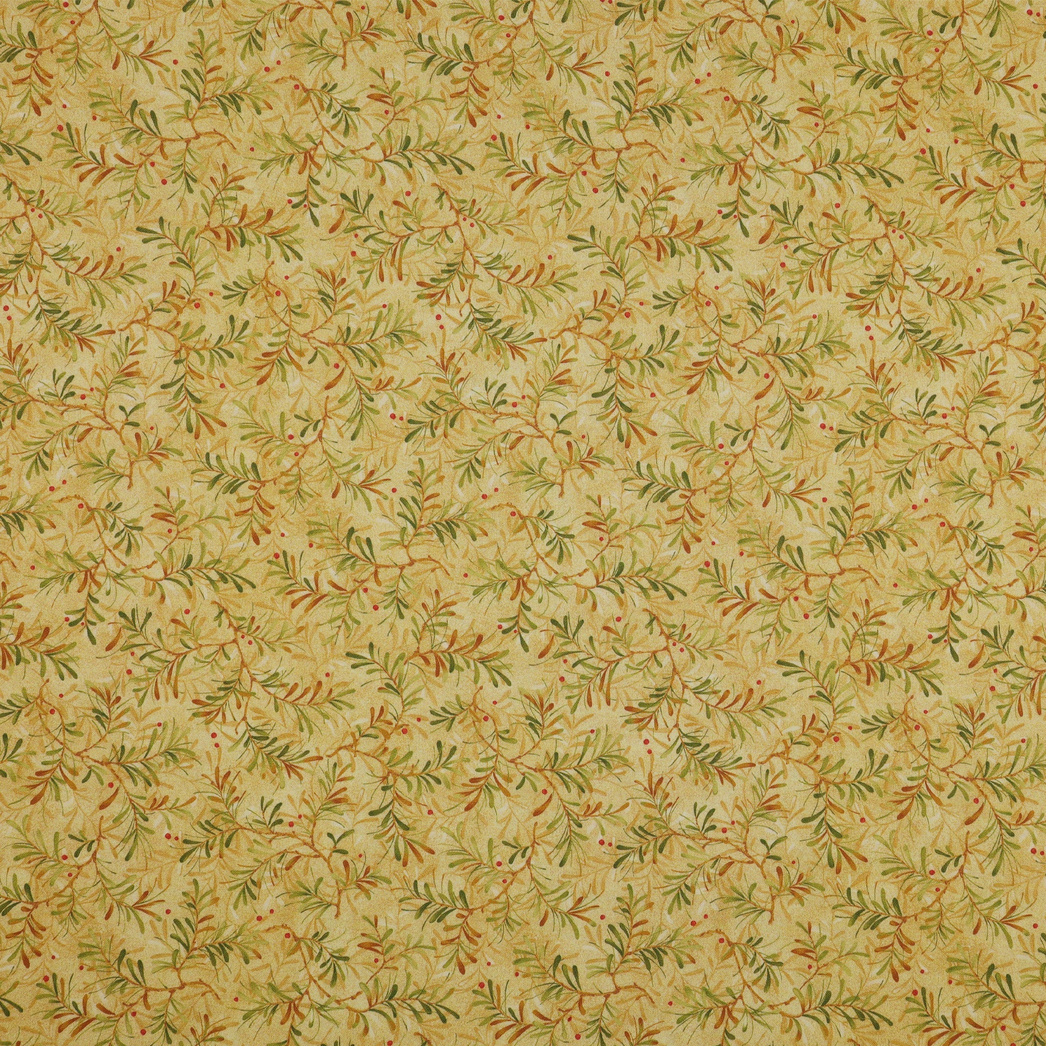 Star of Wonder, Star of Light 108" Wide Quilt Backing - Pine Boughs Ecru/Moss