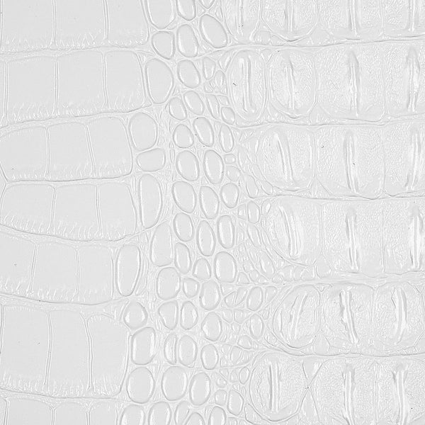 White Metallic Gator Vinyl Fabric