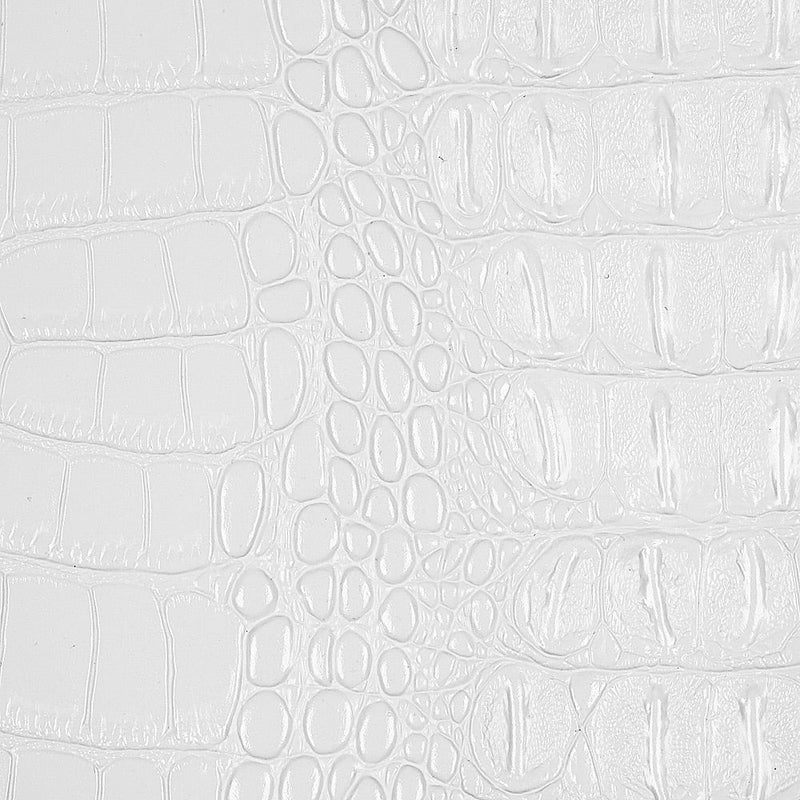 White Metallic Gator Vinyl Fabric