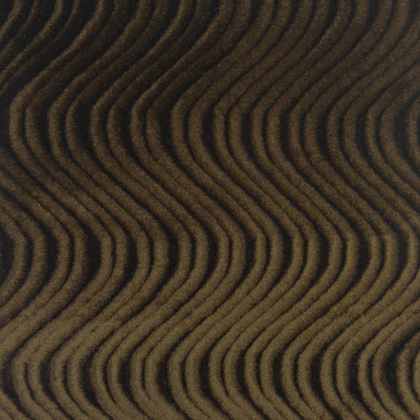 Dark Brown Swirl Velvet Flocking Fabric